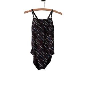 SYROKAN Girl's Size 30 Small Black Training Sport Athletic One Piece Swimsuit